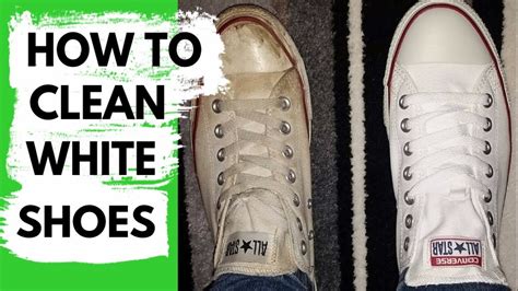 cleaning white sneakers at home.